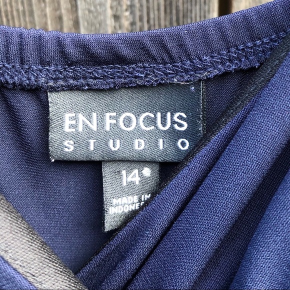 Enfocus Studio navy blue maxi dress size 14 - Picture 3 of 13